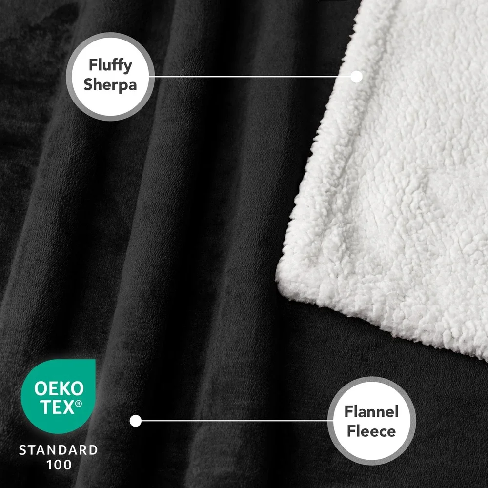 PetAmi Waterproof Dog Blanket Large 60x40 Reversible Sherpa Fleece Grey